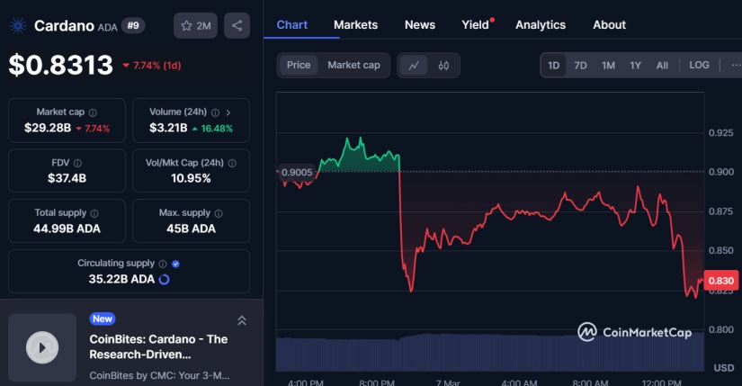 Cardano ADA post cmc