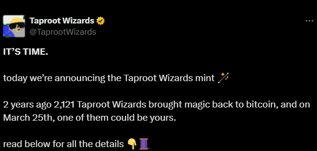 taproot wizards bitcoin ordinals