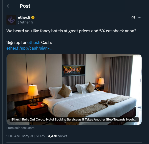Tweet de ether_fi