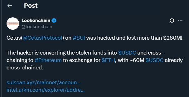 Tweet de lookonchain