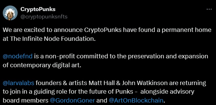 Cryptopunks tweet