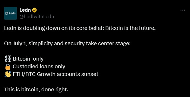 Ledn tweet bitcoin