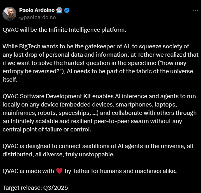 tether qvac tweet