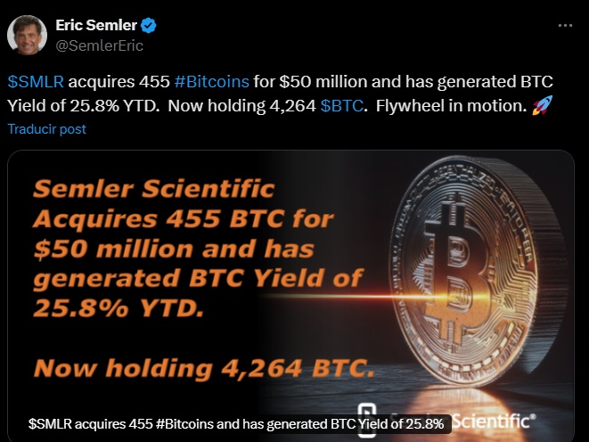 Semler Scientific Bitcoin tweet