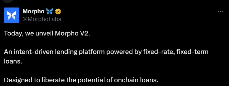 Morpho v2 tweet