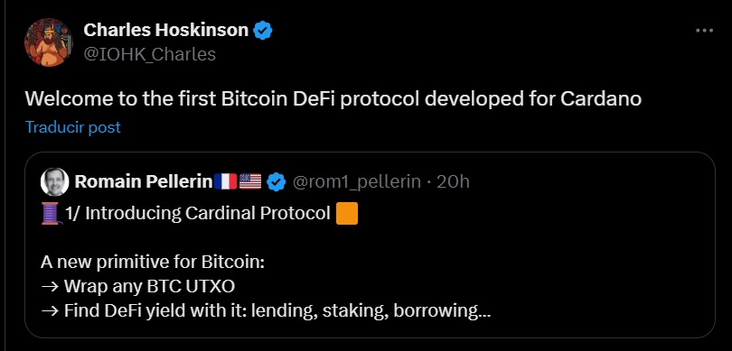 Charles Hoskinson cardano tweet