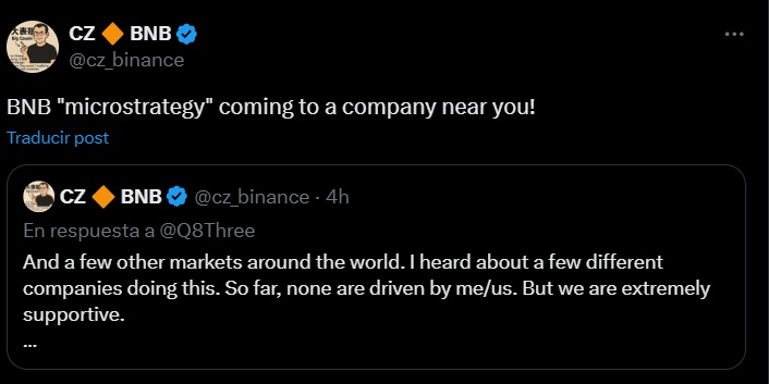CZ BNB Tweet