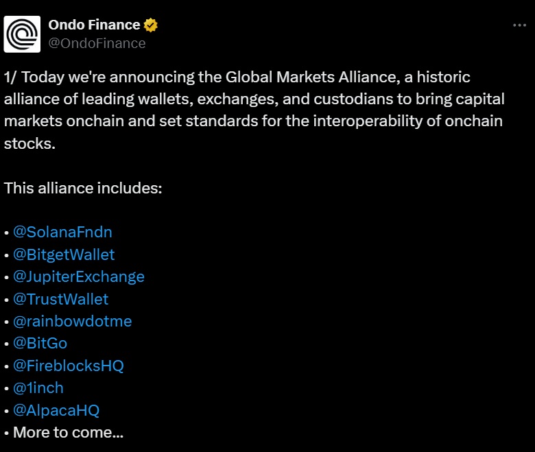 Ondo finance tweet