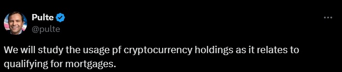 pulte crypto loans mortgages 