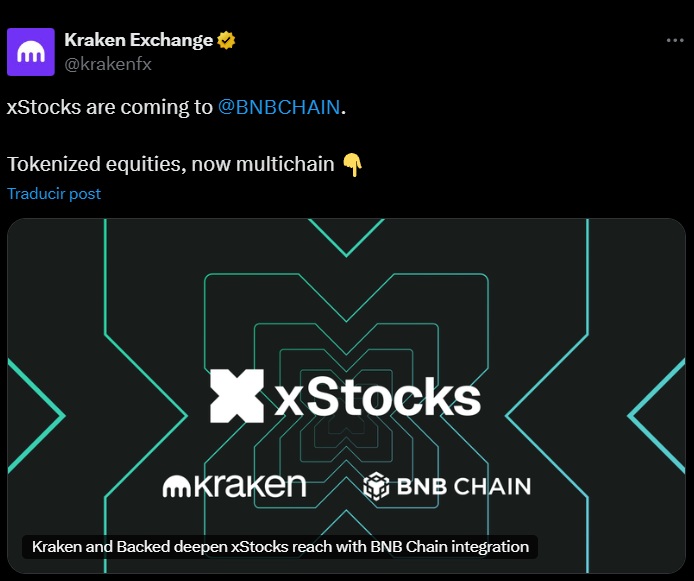 KRAKEN BNB CHAIN XSTOCKS