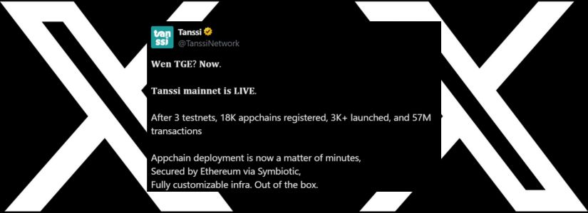 Tanssi lanza su mainnet para appchains de nivel institucional. El trading de tokens comienza hoy