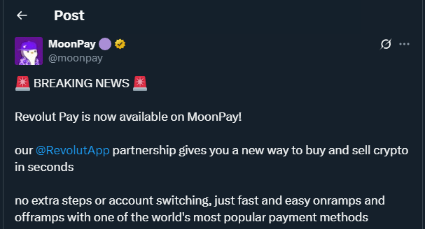 Tweet de moonpay