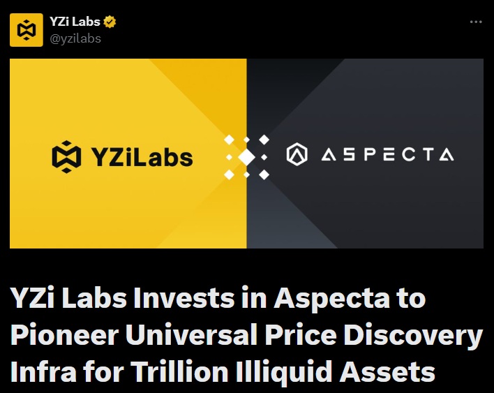 YZi labs aspecta tweet