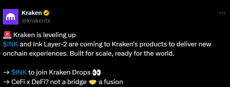 Kraken INK tweet