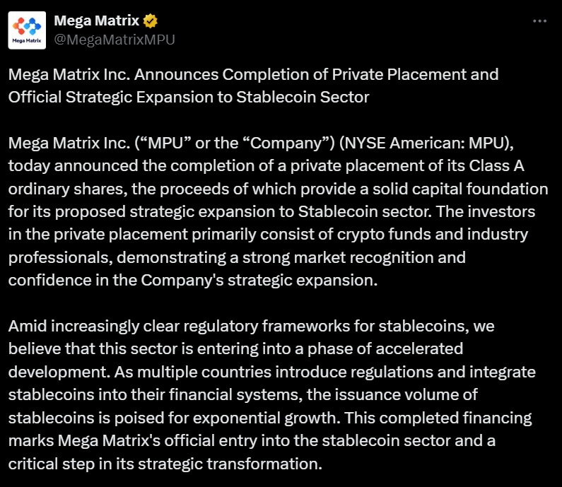 Mega matrix stablecoins