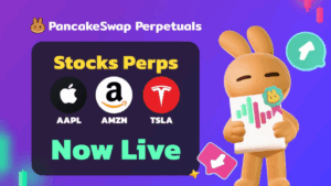 PancakeSwap Lanza Contratos Perpetuos Sobre Acciones de Apple, Amazon y Tesla