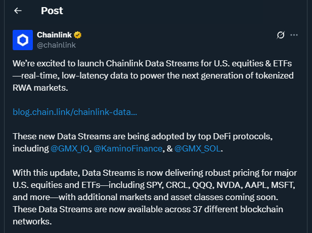 Tweet de chainlink