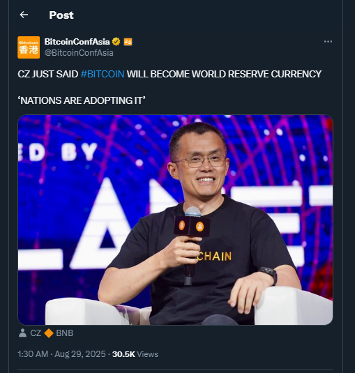 Tweet de BitcoinConfAsia