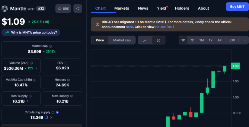 Mantle coinnmarketcap