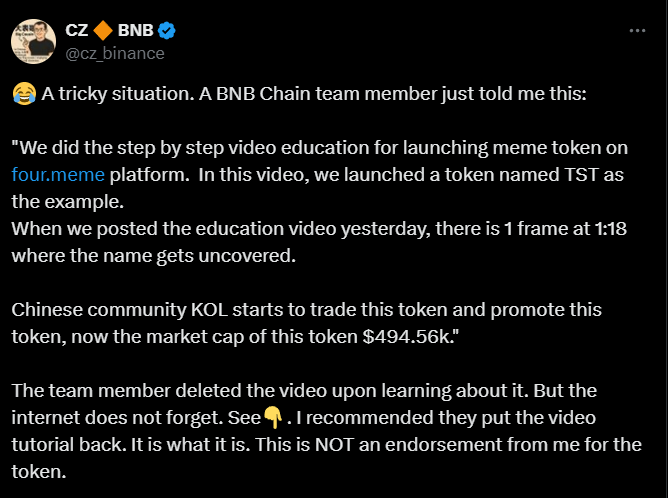 CZ BNB CHAIN TST