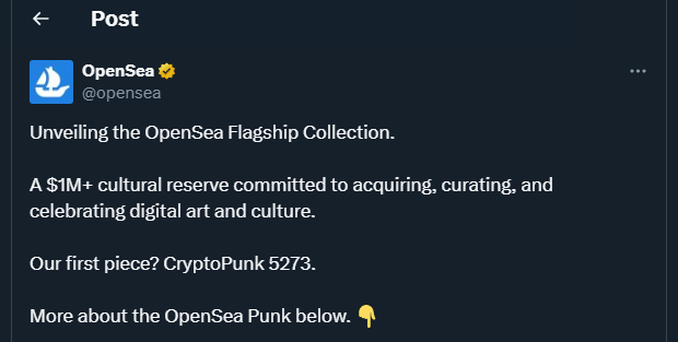 Tweet de opensea