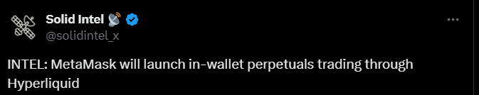 metamask hyperliquid tweet