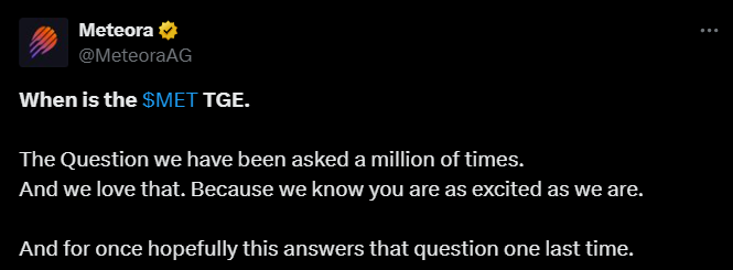 Meteora tweet