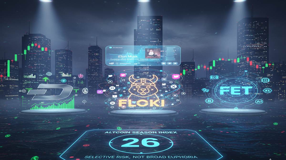 El Altcoin Season Index (en 26) sigue bajo, indicando un mercado selectivo que no favorece una euforia general