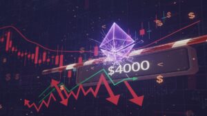 Ether (ETH) cayó a $3,800 este martes, fracasando en consolidar su posición por encima del nivel psicológico de $4,000.