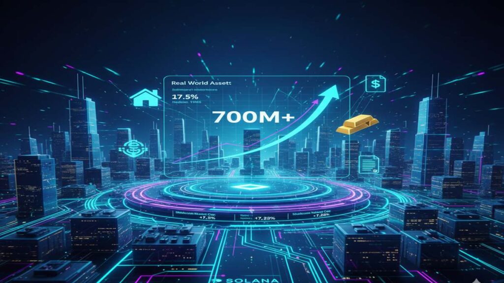 La tokenización de activos del mundo real (RWA) en Solana ha superado los $700 millones en valor.