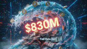 El sorpresivo recorte de tasas de la Fed desata $830M en liquidaciones cripto, afectando sobre todo posiciones largas y disparando la volatilidad.