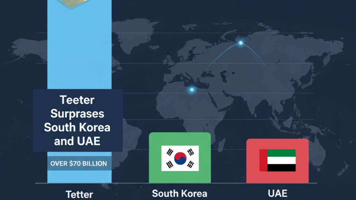 Las tenencias de bonos del Tesoro de Tether superan a las de Corea del Sur y los EAU, consolidando su creciente influencia global en las reservas respaldadas por stablecoins.