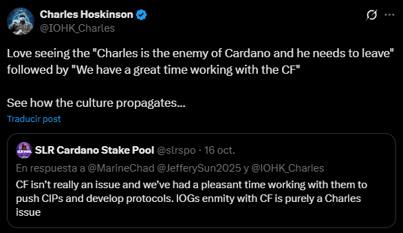 HOSKINSON CARDANO TWEET