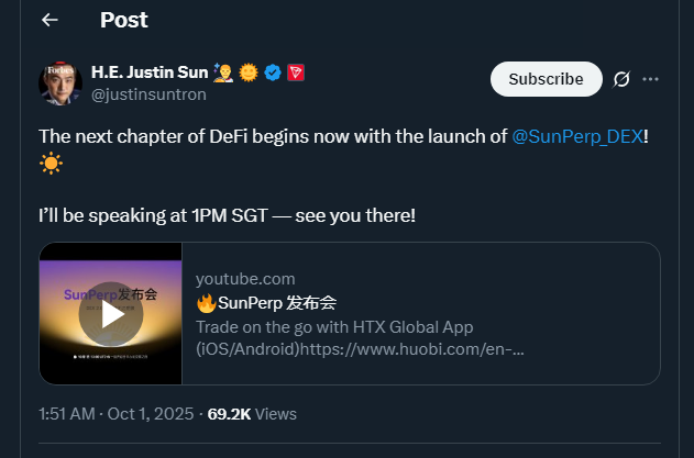 Tweet de justinsuntron