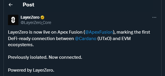 Tweet de LayerZero_Core