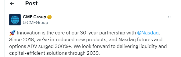 Tweet de CMEGroup