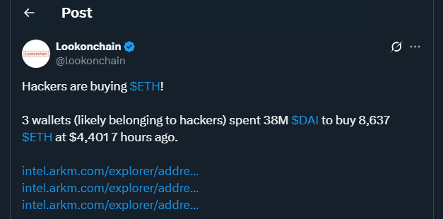 Tweet de lookonchain
