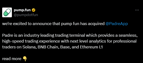 pumpfun padre memecoin