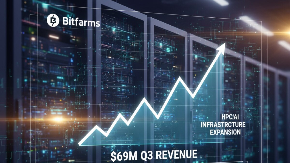 Bitfarms reporta $69M en ingresos Q3