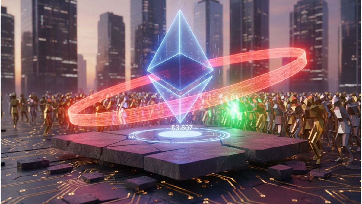 ETH enfrenta un nivel crítico en $3.607 tras un mes de tendencia descendente.