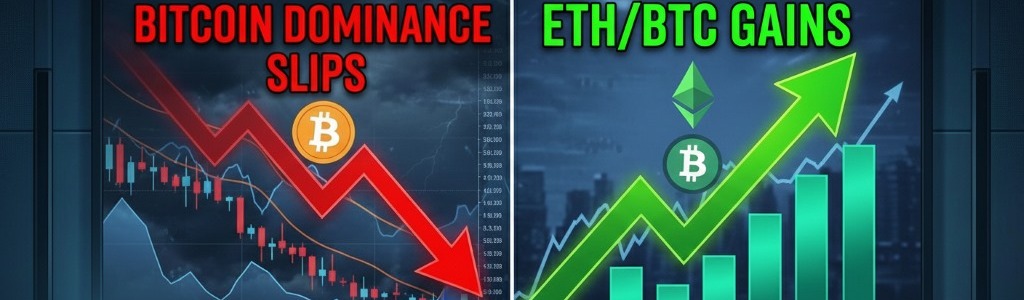 El dominio de Bitcoin cae mientras ETH supera a BTC, señalando impulso temprano de altseason.