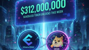 Más de $312 millones en tokens cripto se desbloquean esta semana, liderados por Ethena (ENA) y MEME. Analistas advierten impacto potencial en el mercado.