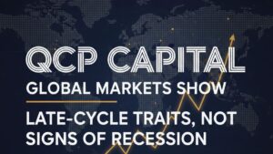 QCP Capital informa que los mercados globales muestran características de ciclo tardío, no recesión, y recomienda diferenciar entre desaceleración cíclica y caída estructural.
