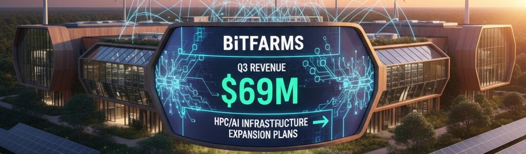 Bitfarms registra $69M en ingresos Q3 2025, reflejando sólida producción minera y condiciones de mercado.
