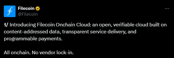 filecoin tweet onchain cloud