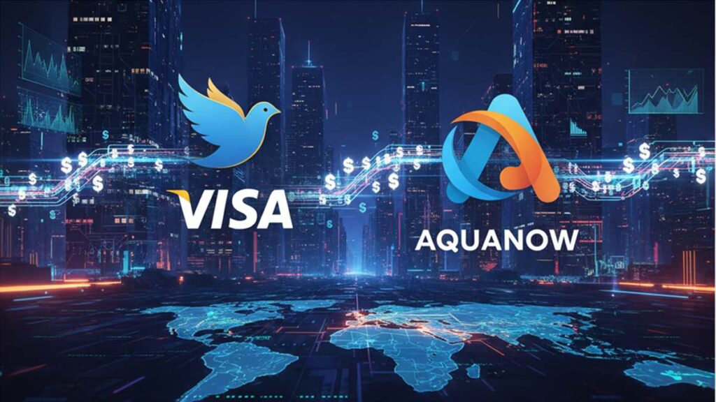 Visa Aquanow liquidación USDC-