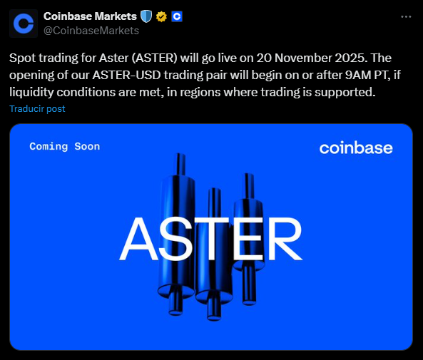 ASTER COINBASE