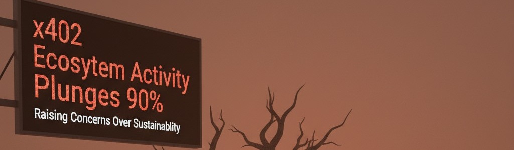 El volumen de trading de x402 cayó 90%, generando dudas de sostenibilidad.