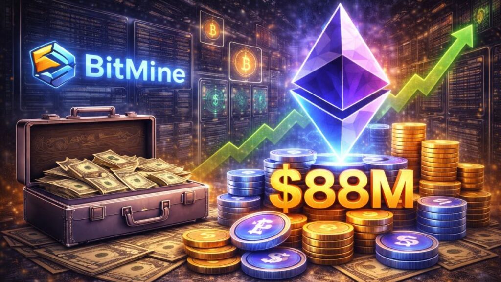 BitMine sumó cerca de $88M en ETH; reportó 4,066,062 ETH en cartera y mantiene meta de hasta 5% del suministro.