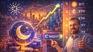 NIGHT entra al top 10 por volumen y Hoskinson celebra el lanzamiento de Midnight, con métricas de $1B+ y rendimiento temprano en foco.